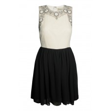 Lace & Beads Becky Cream & Black Dress