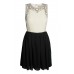 Lace & Beads Becky Cream & Black Dress