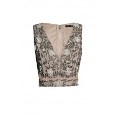Lace & Beads Vera Taupe Top