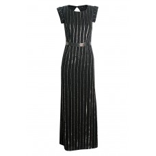 Lace & Beads London Black Embellished Maxi Dress