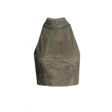 Lace & Beads Opal Khaki Top