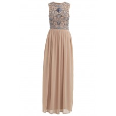 Lace & Beads Paula Taupe Maxi Dress