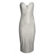 Tfnc Halo Grey Lace Midi Dress