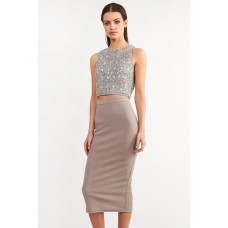 Lace & Beads Zoella Grey Top