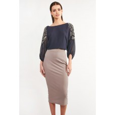 Lace & Beads Denise Navy Top