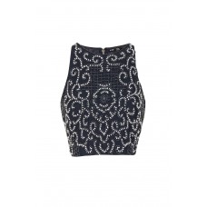 Lace & Beads Penny Navy Top