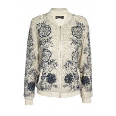 Lace & Beads Renee Beige Bomber Jacket