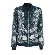 Lace & Beads Renee Navy Bomber Jacket