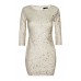 Tfnc Paris Nude Sequin Dress