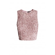 Lace & Beads Picasso Pink Sequin Top