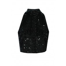 Lace & Beads Snow Black Top