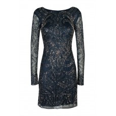 Lace & Beads Brooklyn Navy Embellished Dress
