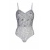 Lace & Beads Leighannna Grey Bodysuit