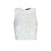 Lace & Beads Picasso White Sequin Top