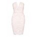 Walg Lace Bandeau Plunge Pink Dress