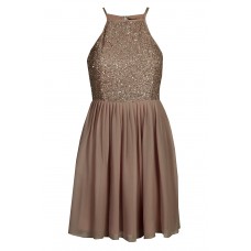 Lace & Beads Sprinkle Mocha Dress