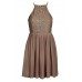 Lace & Beads Sprinkle Mocha Dress