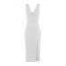 Walg Deep V Midi White Dress