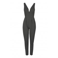 Walg Deep V Grey Jumpsuit