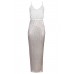 Tfnc Annie Metallic Silver Maxi Dress