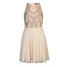Lace & Beads Peach Nude Dress