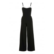 Walg Contrast Trim Wide Leg Jumpsuit