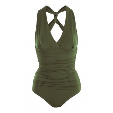 Walg Ruched V-neck Khaki Body