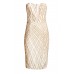 Tfnc Halo Sequin Cream Midi Dress