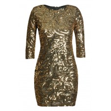 Tfnc Paris Gold Sequin Dress