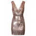 Tfnc Oliva Rose Gold Sequin Dress