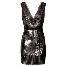 Tfnc Oliva Black Sequin Dress