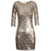 Tfnc Paris Scallop Gold Sequin Dress