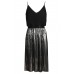 Tfnc Andria Metallic Silver Midi Dress